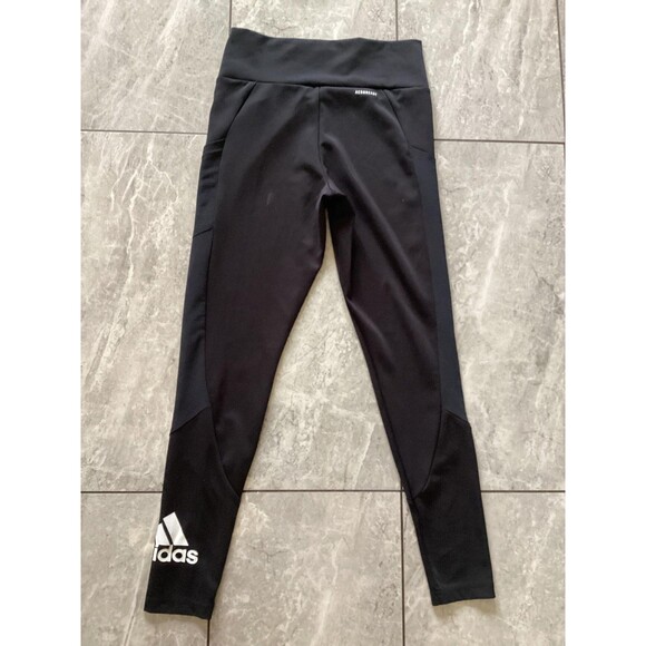 Adidas Leggings Womens Medium Black AEROREADY Primegreen High Rise Pockets Yoga - Picture 2 of 5